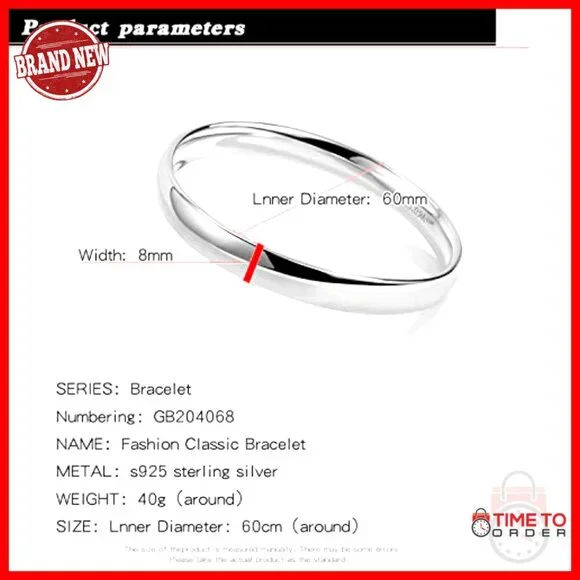 Sterling Silver Minimalist Bangle Bracelet Italian Handmade Fine Jewelry